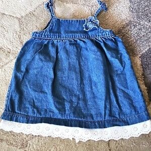 Blue and White Smocked Sundress with Spaghetti Straps
